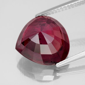 Granate rodolita rojo natural de 8,50 ct, en forma de pera, VS-SI