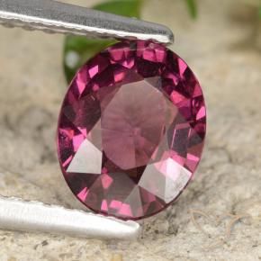 Granate rodolita Púrpura oscuro natural de 1.39 ct, Ovalada, VS