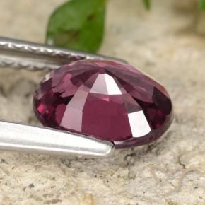 Granate rodolita Púrpura oscuro natural de 1.39 ct, Ovalada, VS