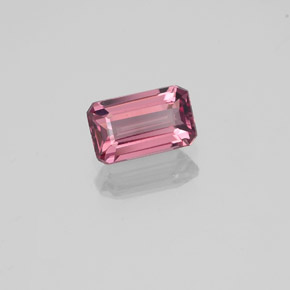 Granate rodolita rojo natural de 0,76 ct, corte esmeralda, VVS