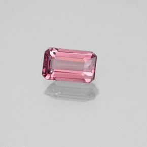 Granate rodolita rojo natural de 0,76 ct, corte esmeralda, VVS