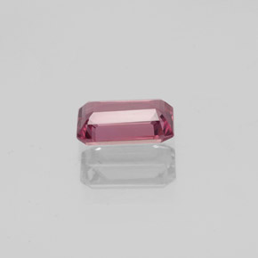 Granate rodolita rojo natural de 0,76 ct, corte esmeralda, VVS