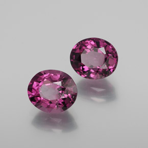 Gemas de granate rodolita rojo natural de 2,90 ct, corte óvalo, VVS-VS