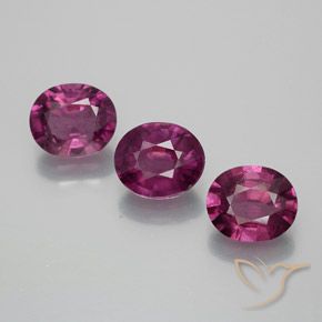 Gemas de Granate rodolita Púrpura rojizo natural de 2.93 ct, Ovalada, VS