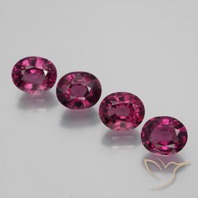 Gemas de Granate rodolita Rojo frambuesa natural de 4.72 ct, Ovalada, VVS-VS
