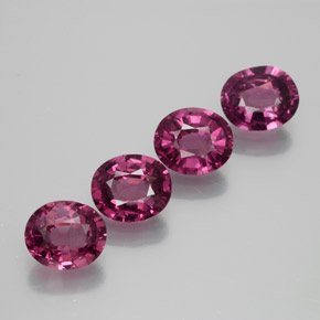 Gemas de granate rodolita púrpura natural de 4,08 ct, corte óvalo, VVS-VS