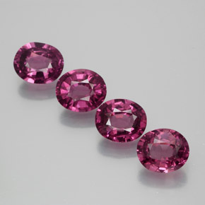 Gemas de granate rodolita púrpura natural de 4,08 ct, corte óvalo, VVS-VS