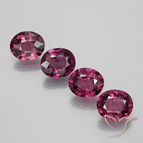 Gemas de Granate rodolita Rojo frambuesa natural de 4.07 ct, Ovalada, VVS-VS