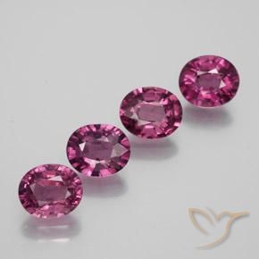 Gemas de granate rodolita púrpura natural de 3,87 ct, corte óvalo, VVS-VS