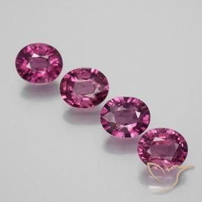 Gemas de granate rodolita púrpura natural de 3,87 ct, corte óvalo, VVS-VS