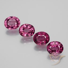 Gemas de Granate rodolita Rojo frambuesa natural de 3.58 ct, Ovalada, VS