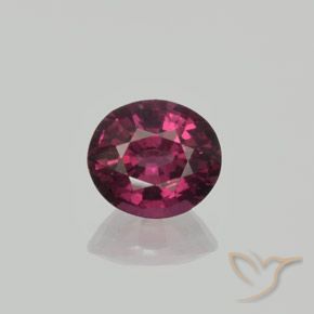 1.70ct Natural Púrpura oscuro Granate Rodolita, Ovalada, VS