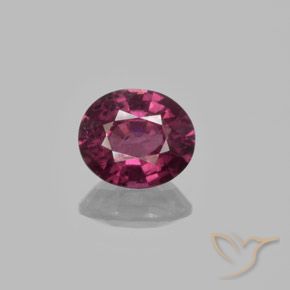 1.29ct Natural Púrpura rojizo Granate Rodolita, Ovalada, VS