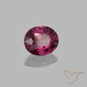 Granate rodolita Púrpura rojizo natural de 1.29 ct, Ovalada, VS