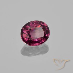 Granate rodolita Púrpura oscuro medio natural de 1.37 ct, Ovalada, VS
