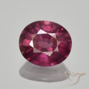 1.65ct Natural Púrpura oscuro medio Granate Rodolita, Ovalada, VS