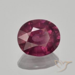 Granate rodolita Púrpura oscuro medio natural de 1.65 ct, Ovalada, VS
