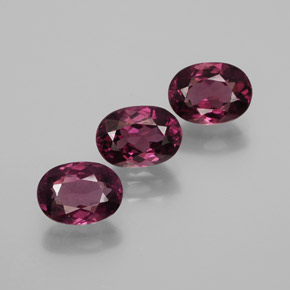 Gemas de granate rodolita rojo natural de  ct, corte óvalo, VS