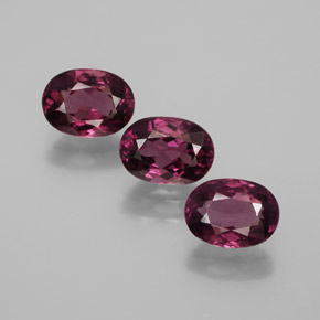 Gemas de granate rodolita rojo natural de  ct, corte óvalo, VS