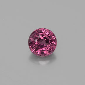 Granate rodolita rojo natural de 0,79 ct, corte redondo, VS