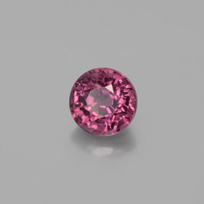 Granate rodolita rojo natural de 0,79 ct, corte redondo, VS