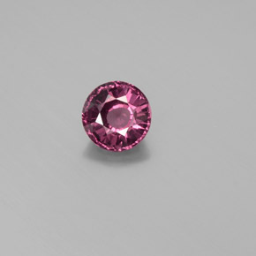 Granate rodolita rojo natural de 0,85 ct, corte redondo, VS