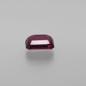 Granate rodolita rojo natural de 1,67 ct, corte esmeralda, VS