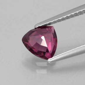 Granate rodolita rojo natural de 1,28 ct, trillón, VVS-VS