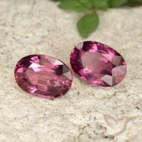 Gemas de Granate rodolita Púrpura medio natural de 2.04 ct, Ovalada, VS