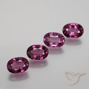 4.46ctw Natural Púrpura oscuro Granate Rodolita, Ovalada, VVS-VS