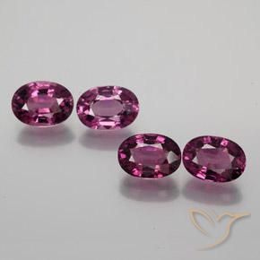 Gemas de Granate rodolita Púrpura oscuro natural de 4.46 ct, Ovalada, VVS-VS
