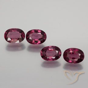 Gemas de Granate rodolita Rojo púrpura natural de 4.45 ct, Ovalada, VS