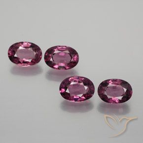 Gemas de Granate rodolita Púrpura rojizo natural de 3.83 ct, Ovalada, VVS-VS