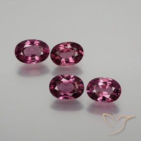 Gemas de Granate rodolita Rojo frambuesa natural de 3.77 ct, Ovalada, VS