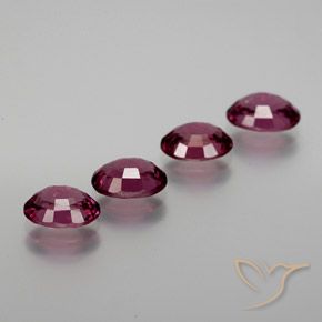 Gemas de Granate rodolita Rojo frambuesa natural de 3.77 ct, Ovalada, VS