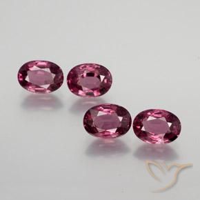 Gemas de Granate rodolita Púrpura medio natural de 3.80 ct, Ovalada, VS