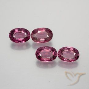 Gemas de Granate rodolita Púrpura medio natural de 3.49 ct, Ovalada, VS