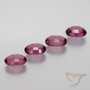 Gemas de Granate rodolita Púrpura medio natural de 3.49 ct, Ovalada, VS