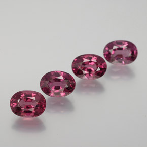 Gemas de granate rodolita rojo natural de  ct, corte óvalo, VVS-VS