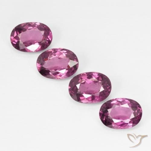 Gemas de Granate rodolita Púrpura medio natural de 3.92 ct, Ovalada, VS