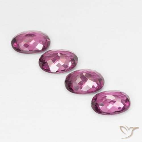 Gemas de Granate rodolita Púrpura medio natural de 3.92 ct, Ovalada, VS