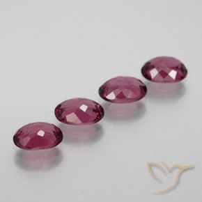 Gemas de Granate rodolita Púrpura medio natural de 4.01 ct, Ovalada, VS