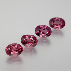 Gemas de granate rodolita rojo natural de  ct, corte óvalo, VVS-VS