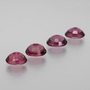 Gemas de granate rodolita rojo natural de  ct, corte óvalo, VVS-VS