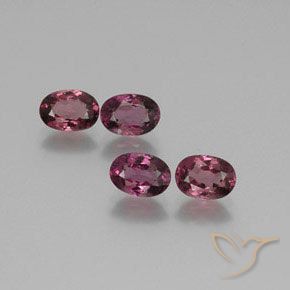Gemas de Granate rodolita Púrpura medio natural de 3.69 ct, Ovalada, VS