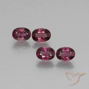 Gemas de Granate rodolita Rojo frambuesa natural de 4.11 ct, Ovalada, VS