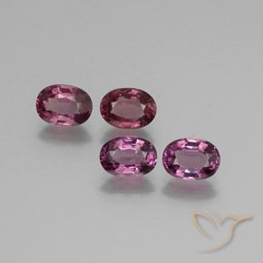 Gemas de Granate rodolita Rojo frambuesa natural de 4.12 ct, Ovalada, VS