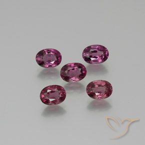 Gemas de Granate rodolita Púrpura medio natural de 5.38 ct, Ovalada, VS