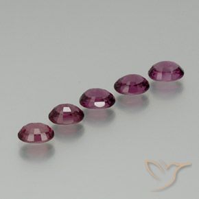 Gemas de Granate rodolita Púrpura medio natural de 5.38 ct, Ovalada, VS