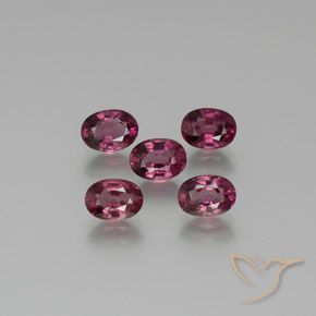 Gemas de Granate rodolita Púrpura medio natural de 5.52 ct, Ovalada, VS